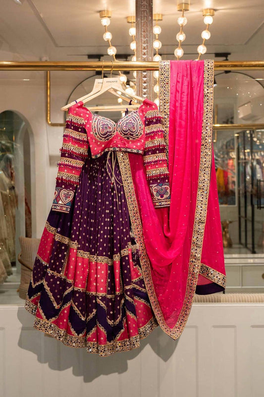 Muslin Fabric Digital Print Mirror Work Navratri Special Designer Chaniya Choli