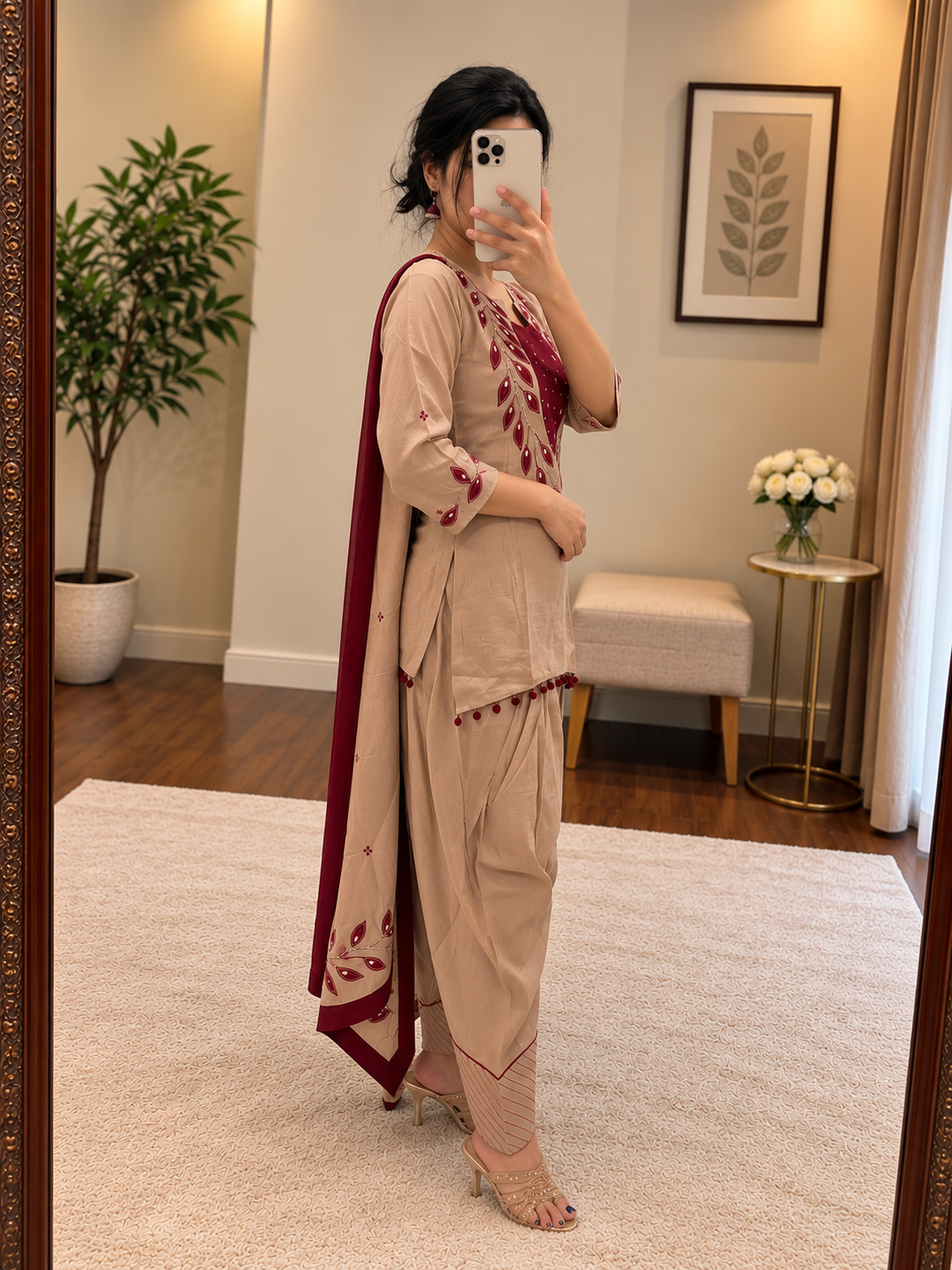 Ethenika Exclusive Ready Wear Kurti Salwar Dupatta Set