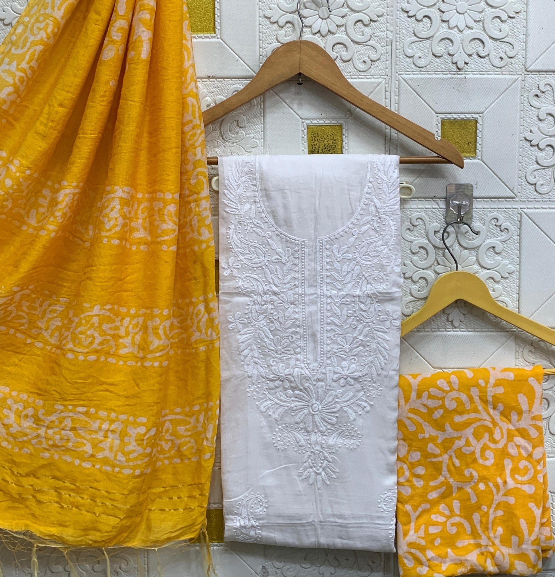cotton dress material indiamart Kalamkari Sarees Kalamkari Cotton Ikkat Dress Material Amazon Suit At 699/piece Ladies Salwar Suits In Surat ID: 2851566361148