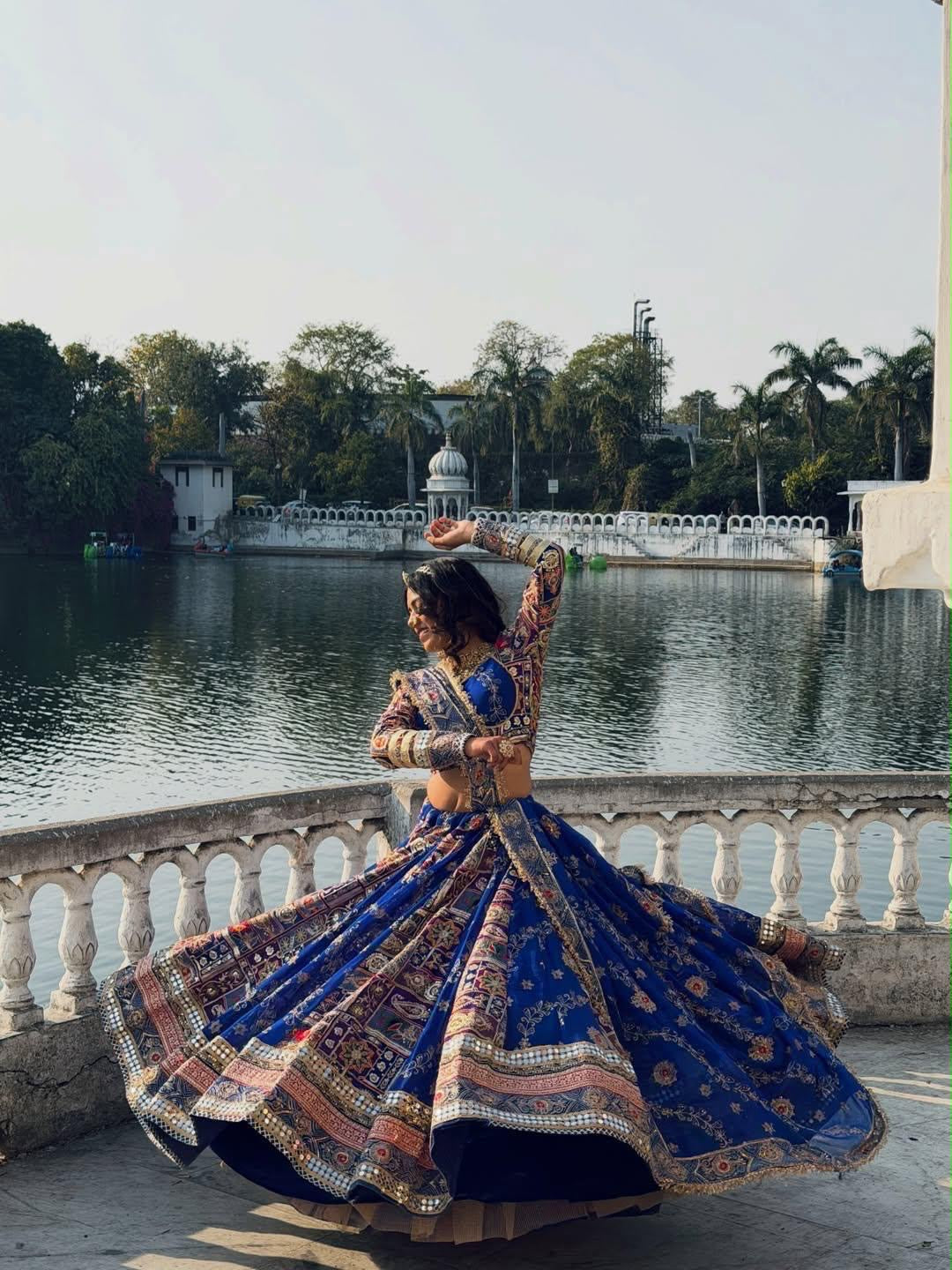 Muslin Silk Digital Print with Mirror Work Designer Chaniya Choli