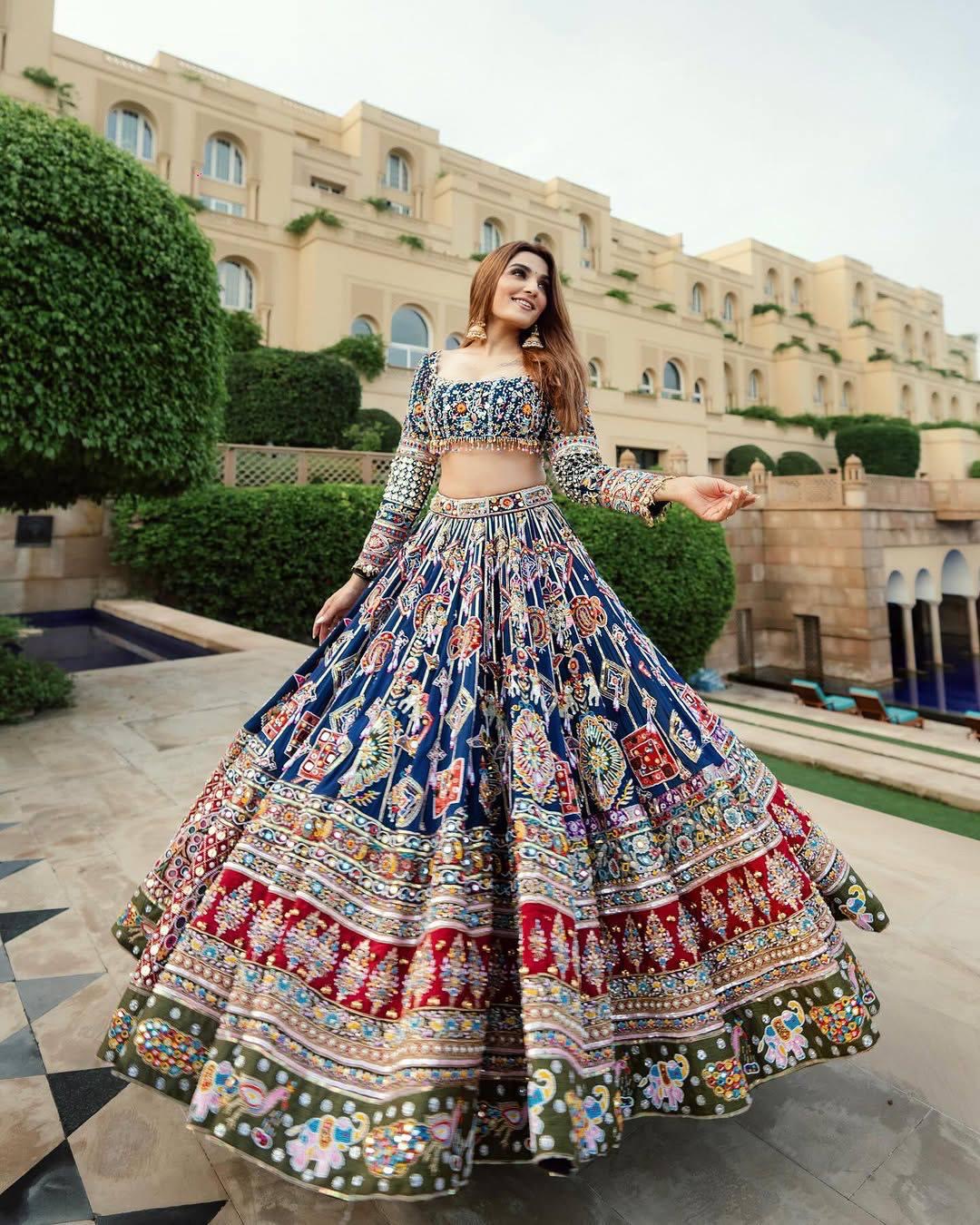 Muslin Cotton Digital Print With Mirror Work Navratri Special Chaniya Choli