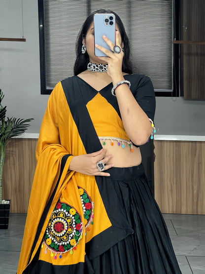 Rayon Cotton Kutchi Embroidery with Kodi Work Garba Special Designer Chaniya Choli (Ready to Wear)