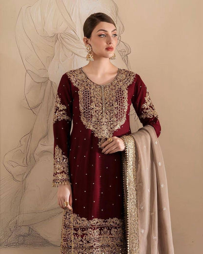 Georgette Sequence work Party Wear Kurti Sharara Dupatta Set - Premium  from Ethenika.com  - Just INR 2990! Shop now at Ethenika.com 