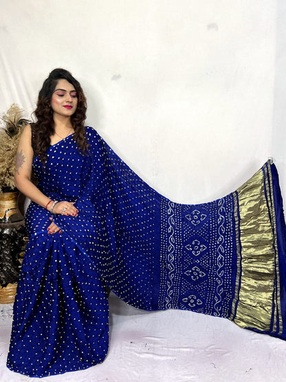 Modal Silk Heavy Bandhej Work Bandhani Saree - Premium  from Ethenika.com  - Just INR 4990! Shop now at Ethenika.com 