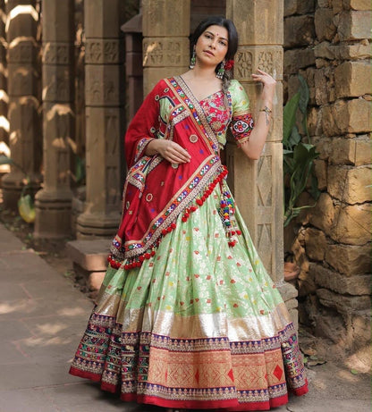 Muslin Digital Print with Mirror Work Designer Chaniya Choli for Navratri