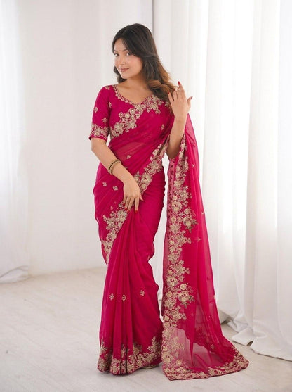 Ethenika Premium Chiffone Party Wear Designer Saree