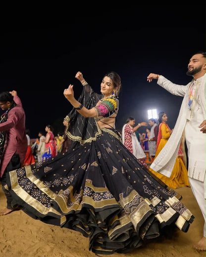 Designer Chaniya Choli | Muslin Mirror Work & Lampi Lace | Navratri 2026