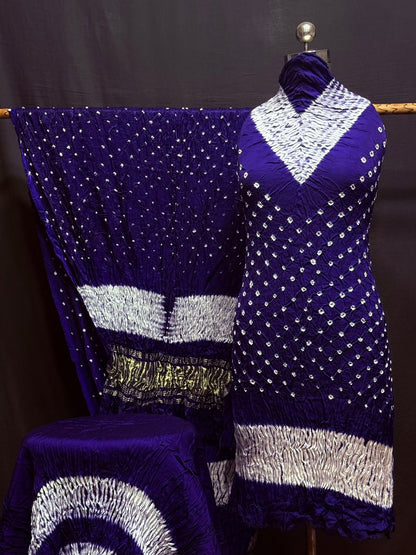Modal Silk Shibori Bandhani Dress Material (Unstitched) - Premium  from Ethenika.com  - Just INR 6990! Shop now at Ethenika.com 
