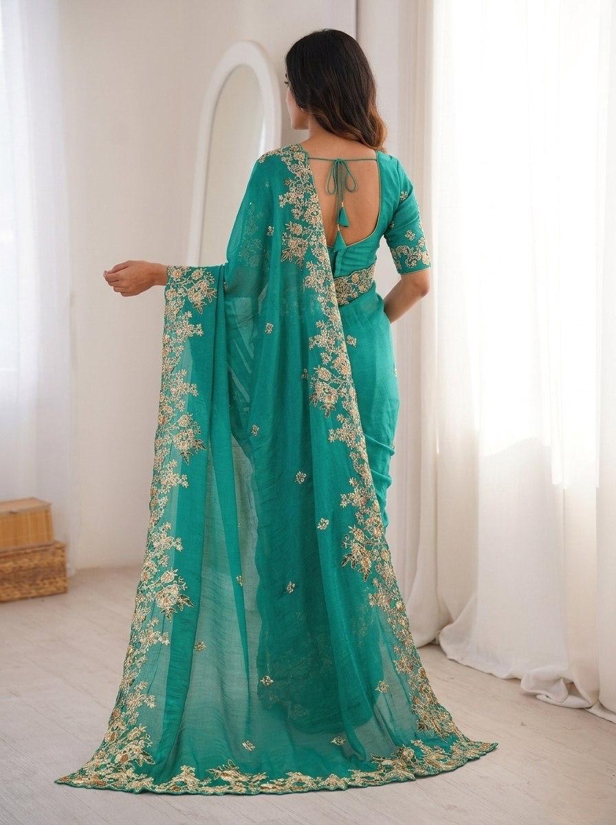 Ethenika Premium Chiffone Party Wear Designer Saree