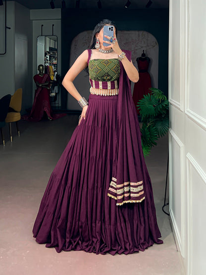 Ethenika Wine Designer Chaniya Choli For Garba