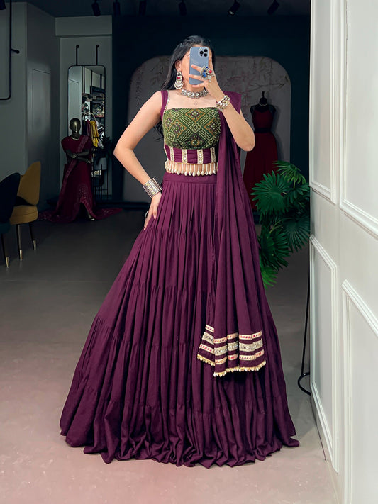 Ethenika Wine Designer Chaniya Choli For Garba