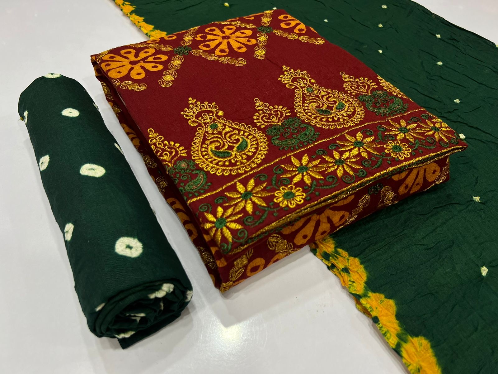 Nemi Wax Batik With Same Matching Designer Dress Material: Textilecatalog