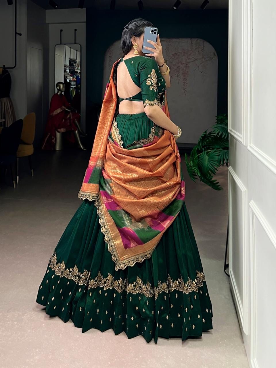 Vachitra Silk Sequence Thread Embroidery Work Designer Lehenga Choli Set
