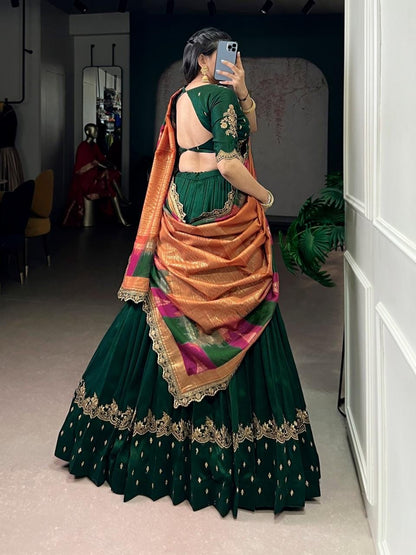 Vachitra Silk Sequence Thread Embroidery Work Designer Lehenga Choli Set