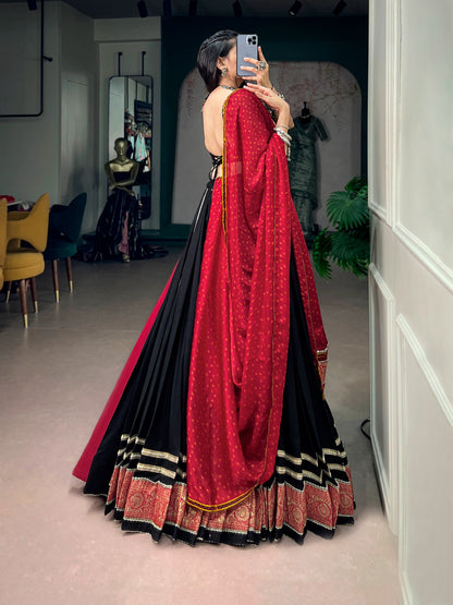 Kutchi Embroidery Rayon Chaniya Choli - Close-up Embroidery Detail