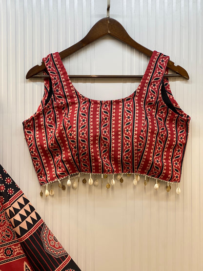 Semi-stitched printed kodi lace Chaniya Choli - Ethenika