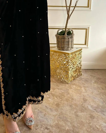 Faux Georgette Sequence Embroidery Work Designer Kurti Pant Dupatta Set Ethenika.com