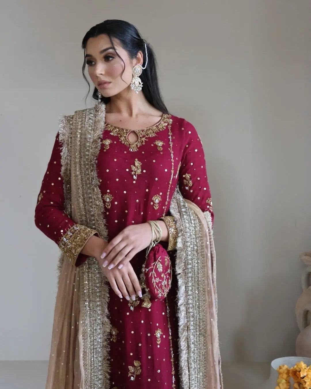 Faux Georgette Sequence Moti Work Eid Special Dress for women (Stitched) Ethenika.com