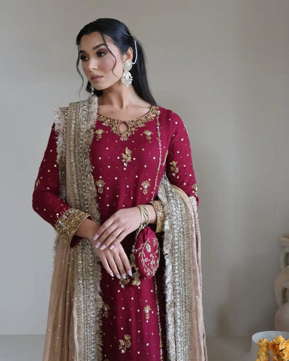 Faux Georgette Sequence Moti Work Eid Special Dress for women (Stitched) Ethenika.com