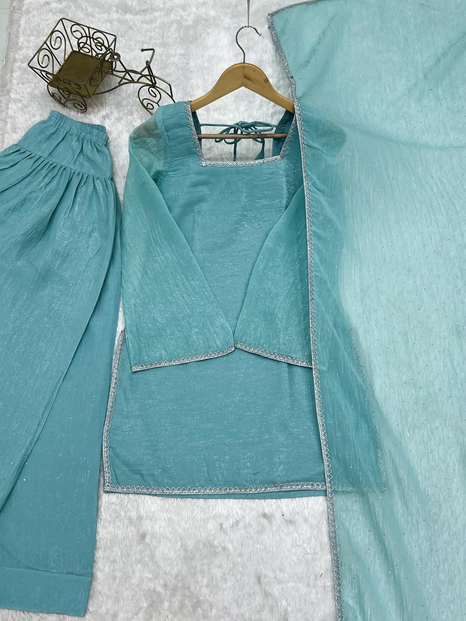 Fendi Silk Farshi Salwar Suit For Women (Ready To Wear) Ethenika.com