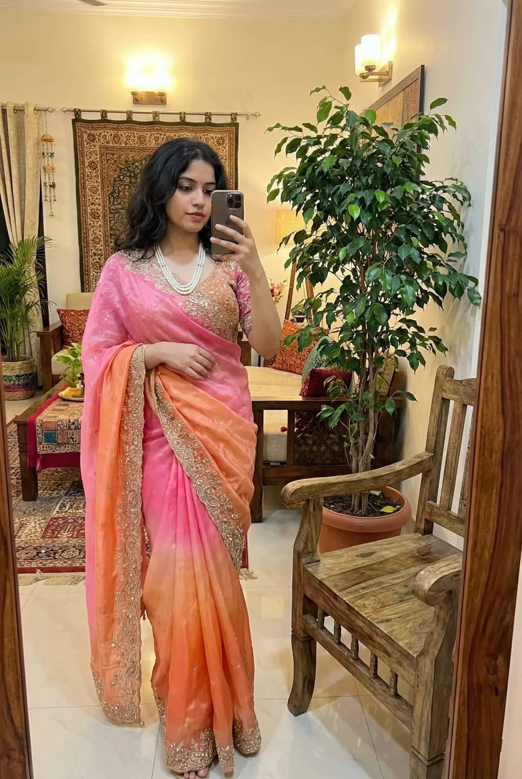 Fendy Silk C Pallu 3mm sequence embroidery work Saree Ethenika.com