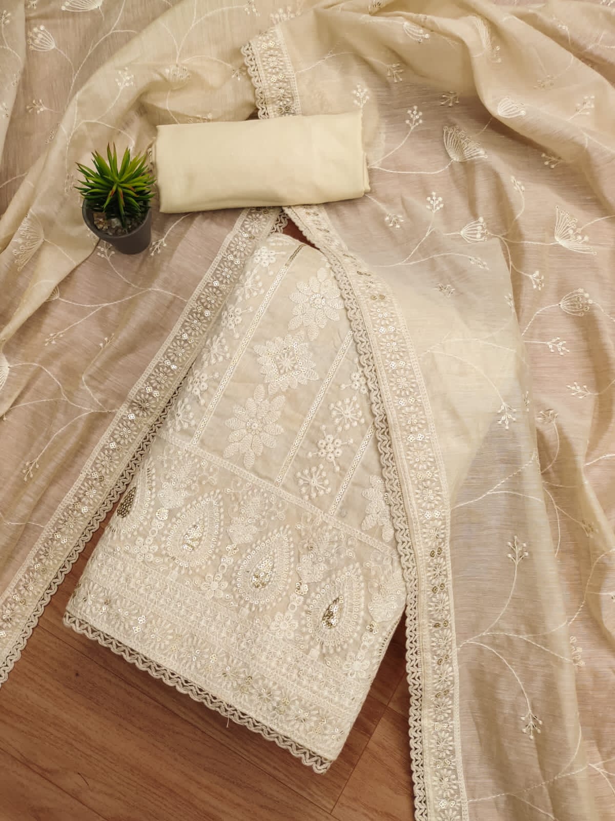 Modal Silk Embroidery work Salwar Material (Unstitched) Ethenika.com 
