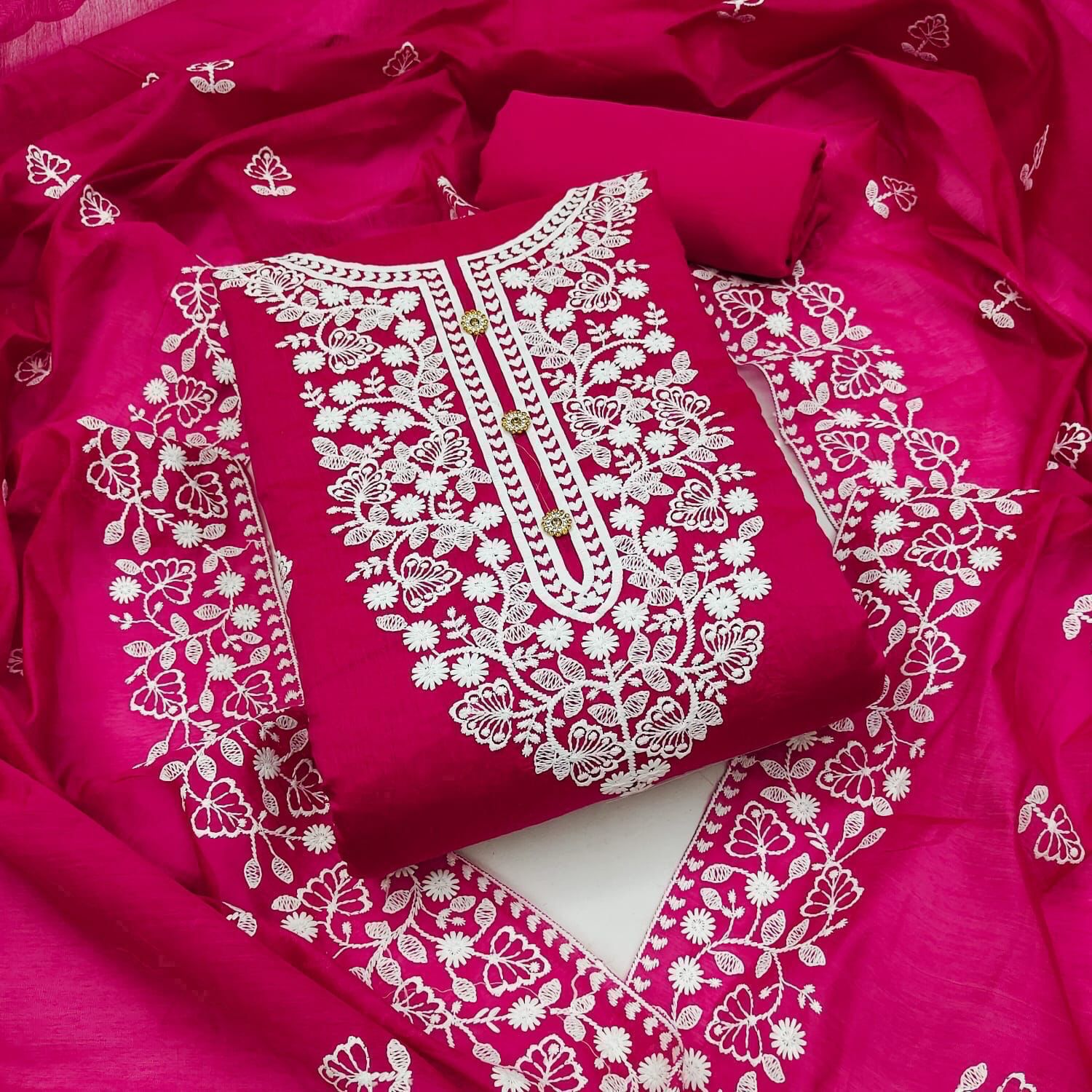 Modal Thread Embroidery work Salwar Material (Unstitched) Ethenika.com 