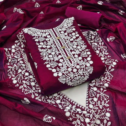 Modal Thread Embroidery work Salwar Material (Unstitched) - Premium  from Ethenika.com - Just INR 1290! Shop now at Ethenika.com 