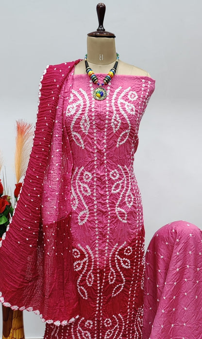 Cotton Satin Self Contrast Tye n dye Kutch Bandhani Dress Material - Premium  from Ethenika.com  - Just INR 1490! Shop now at Ethenika.com 