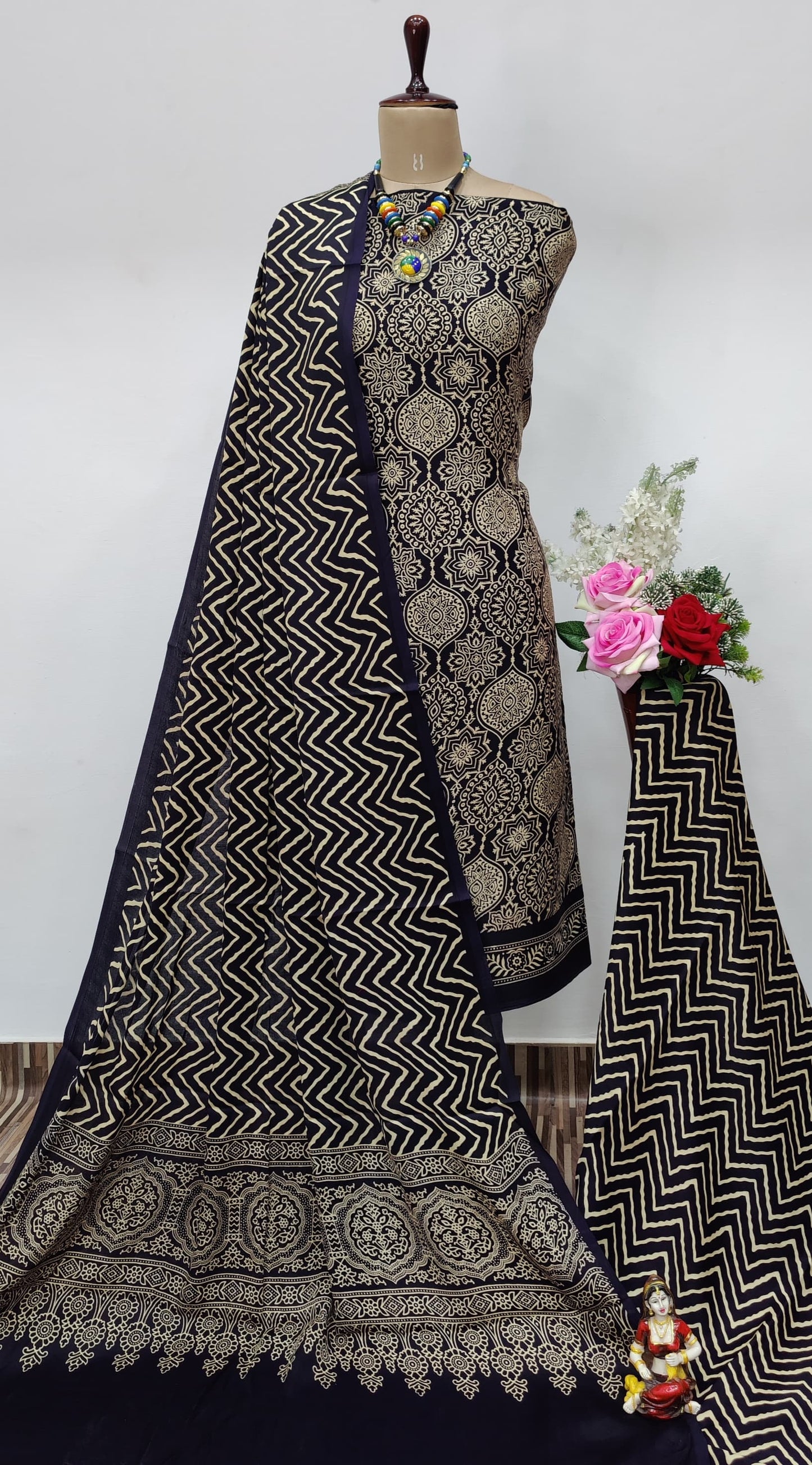 Modal Ghazi Silk Original Ajrakh work Dress Material - Premium  from Ethenika.com - Just INR 2890! Shop now at Ethenika.com 