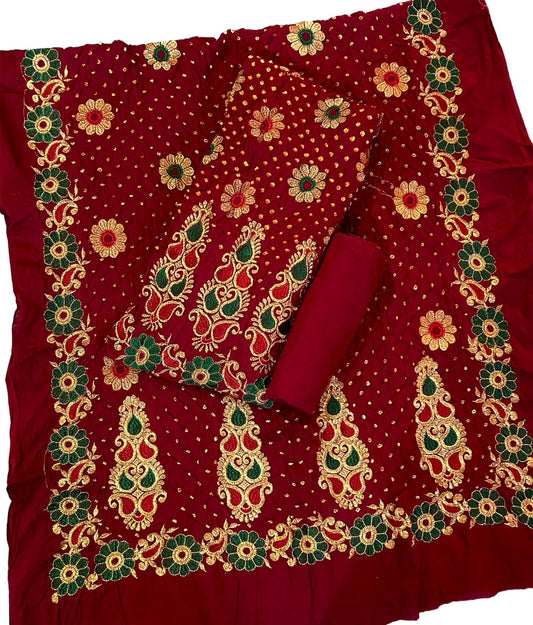 Cotton Thread embroidery work Bandhani Material - Premium  from Ethenika.com  - Just INR 2790! Shop now at Ethenika.com 