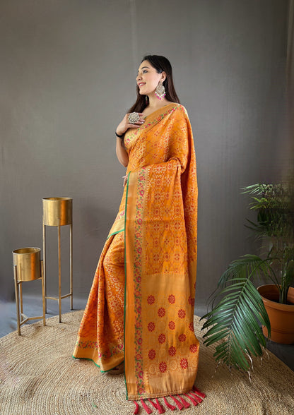 Patola Silk Pure Bandhani Saree - Premium Bandhani from Ethenika.com  - Just INR 2690! Shop now at Ethenika.com 
