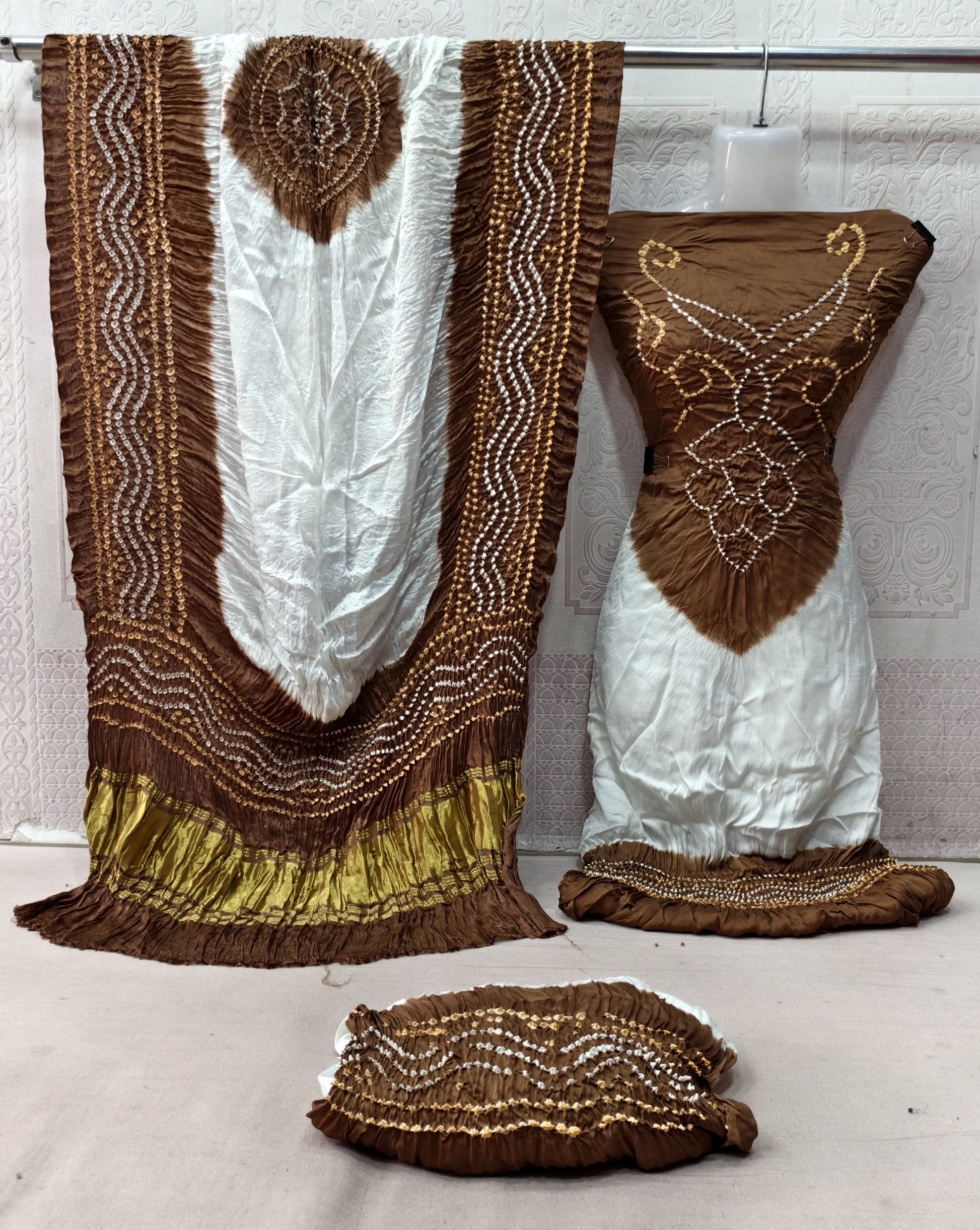 Ghazi silk kusum neck work contrast bandhani dress material - Premium  from Ethenika.com  - Just INR 5990! Shop now at Ethenika.com 
