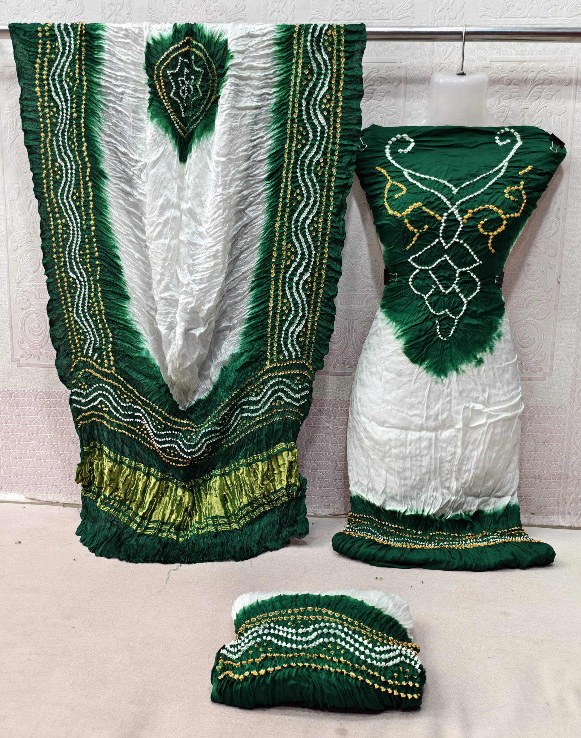 Ghazi silk kusum neck work contrast bandhani dress material - Premium  from Ethenika.com  - Just INR 5990! Shop now at Ethenika.com 