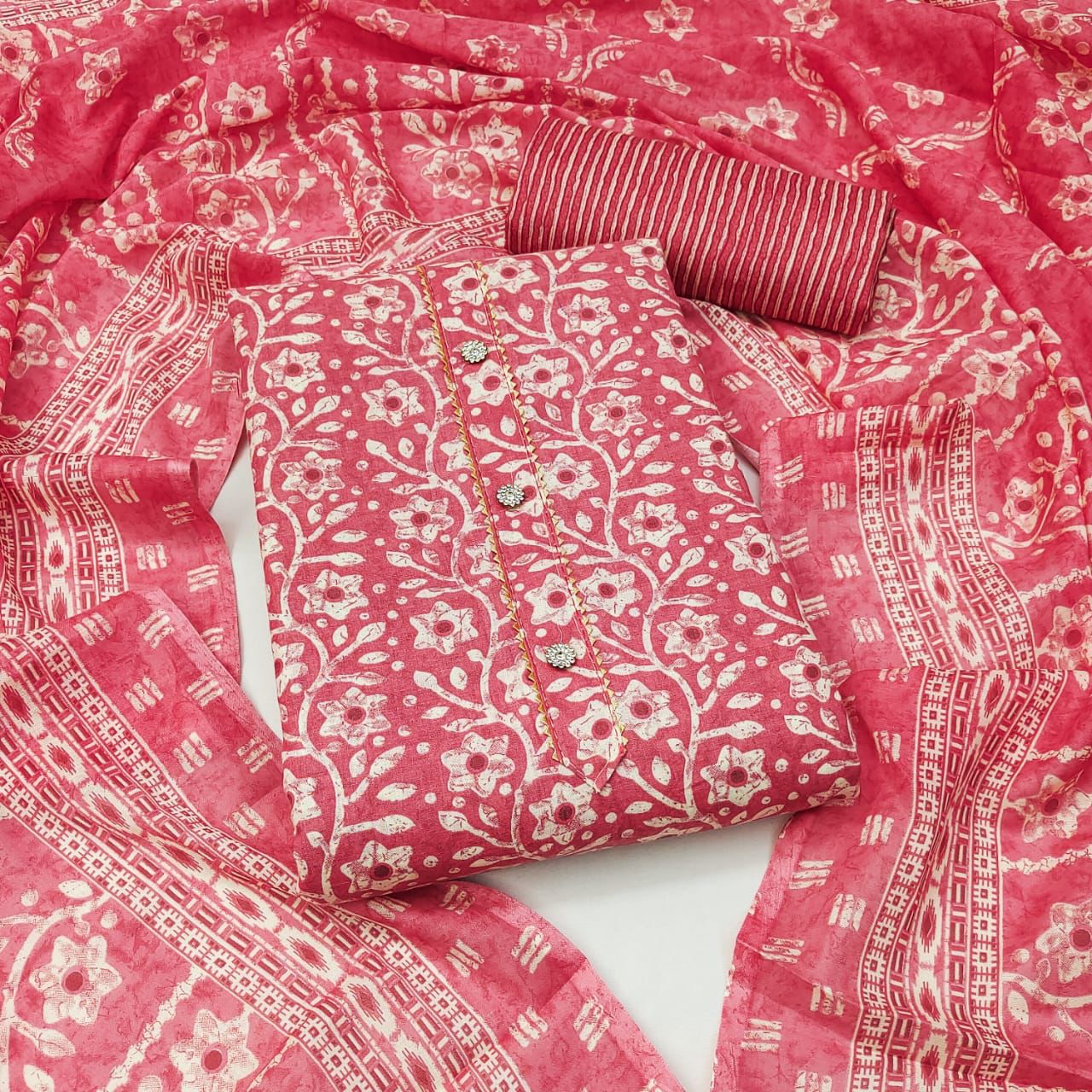 Cotton Batik Printed Womens Salwar Material (Unstitched) Ethenika.com 
