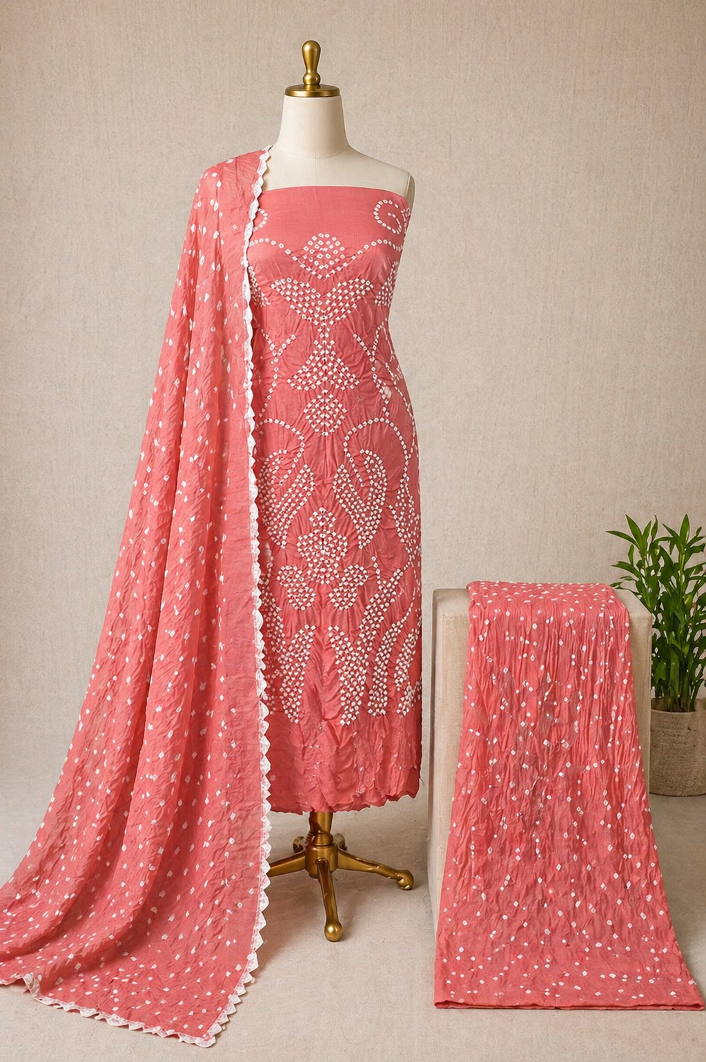 strapless open back dress Cotton Satin Kutch Unstitched Bandhani Dress Material – Ethenika.com
