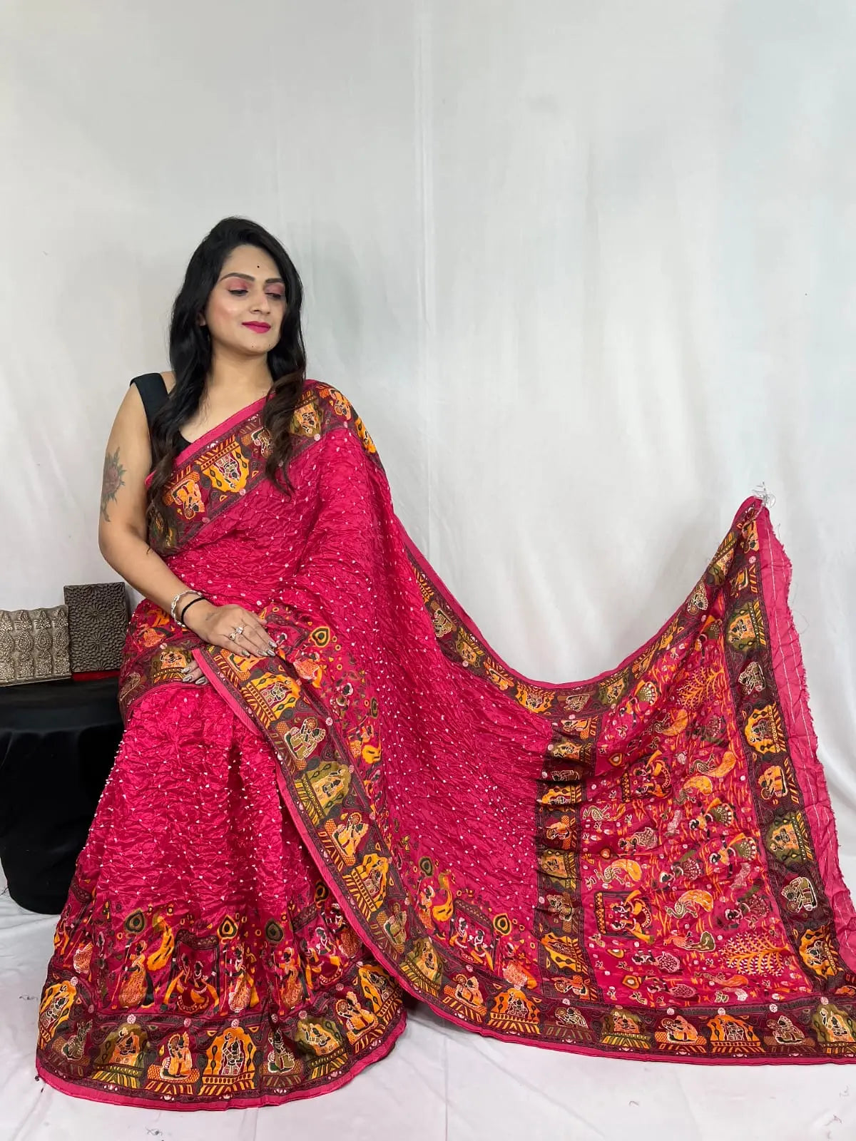Kutch Authentic Pure Dola Silk Pasmina Saree Ethenika.com