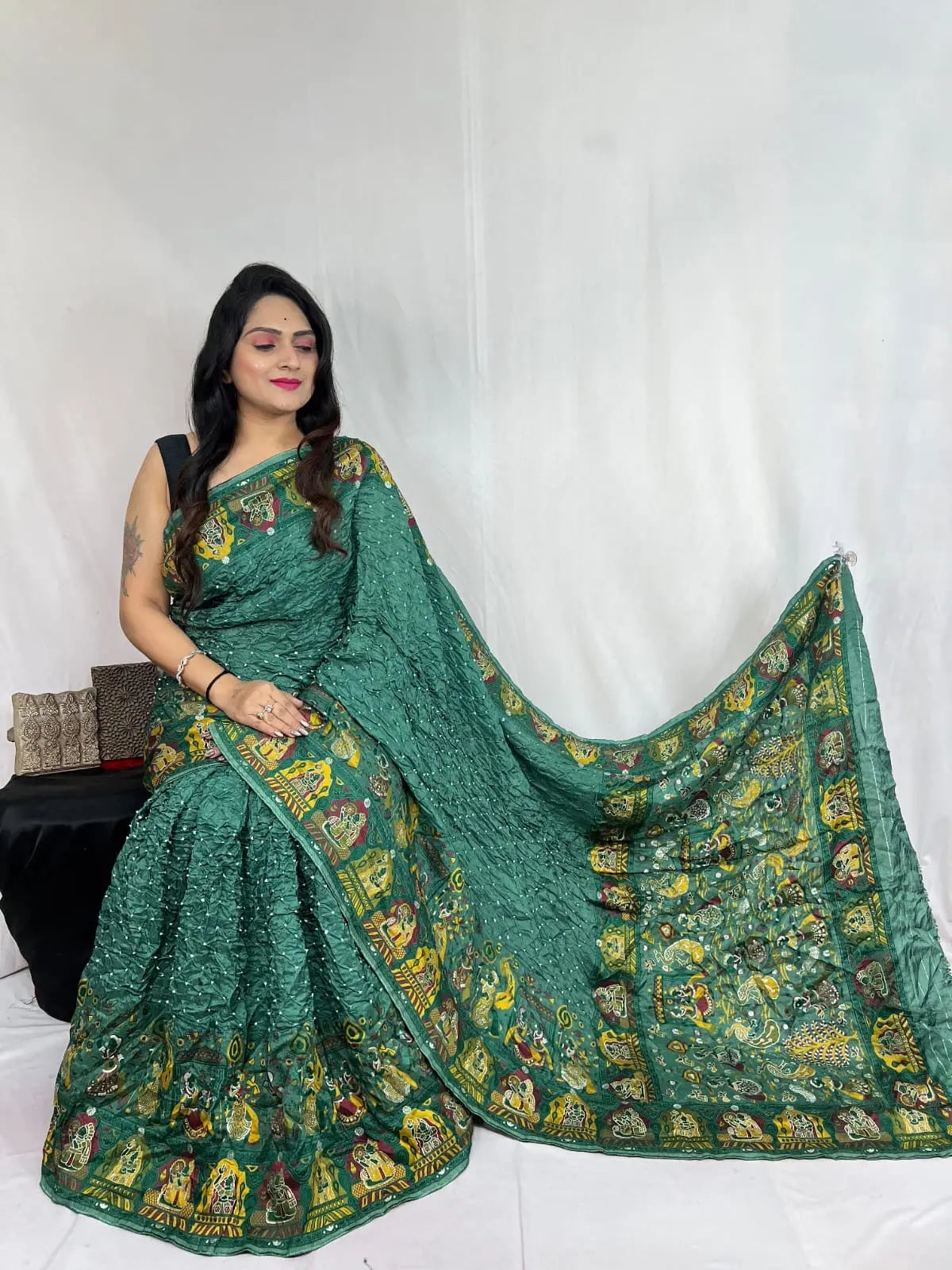 Kutch Authentic Pure Dola Silk Pasmina Saree Ethenika.com