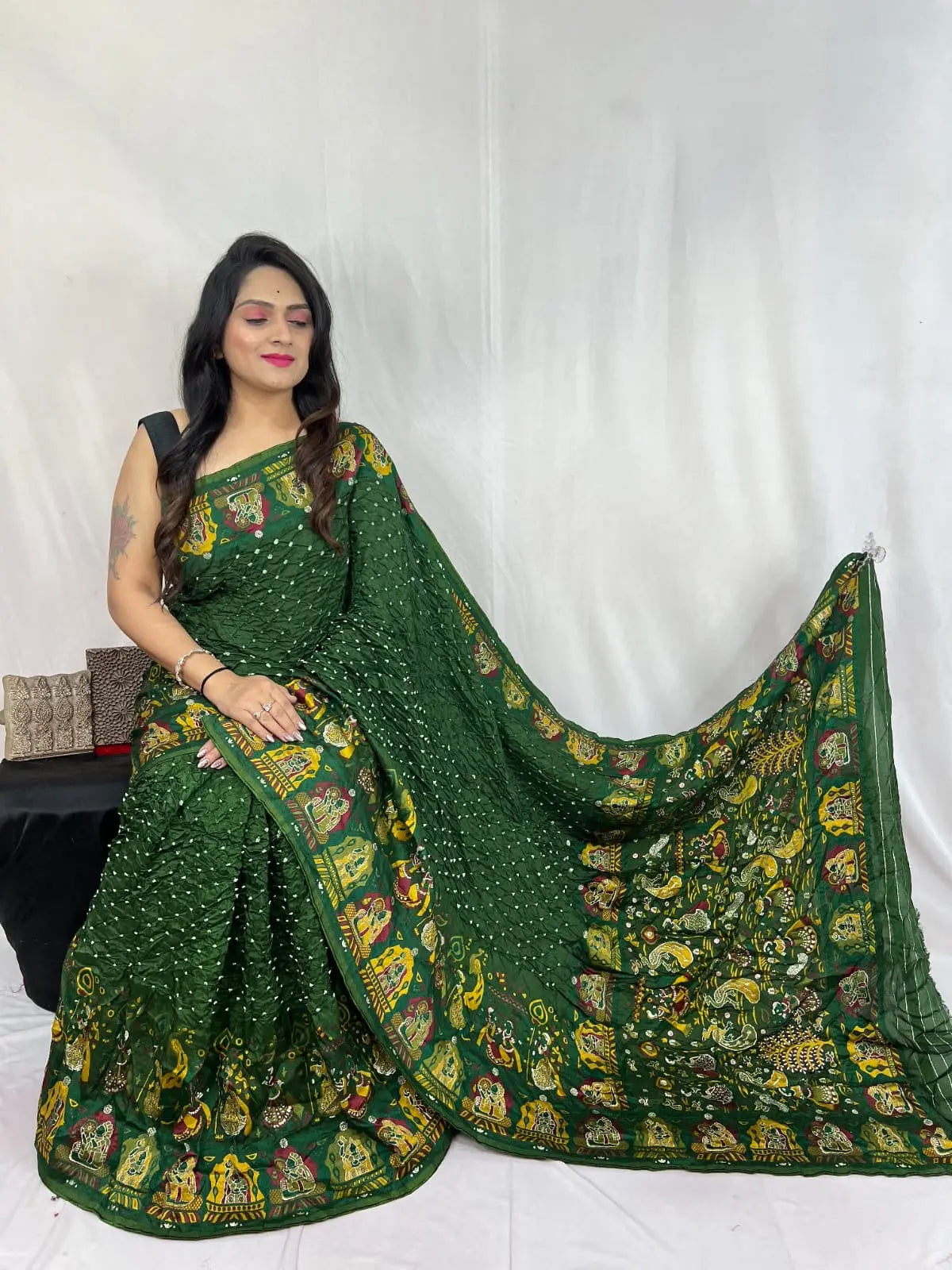 Kutch Authentic Pure Dola Silk Pasmina Saree Ethenika.com