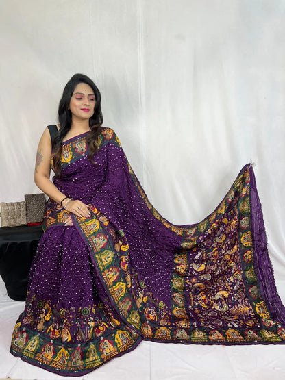 Kutch Authentic Pure Dola Silk Pasmina Saree Ethenika.com