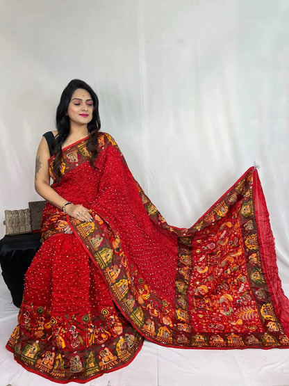 Kutch Authentic Pure Dola Silk Pasmina Saree Ethenika.com