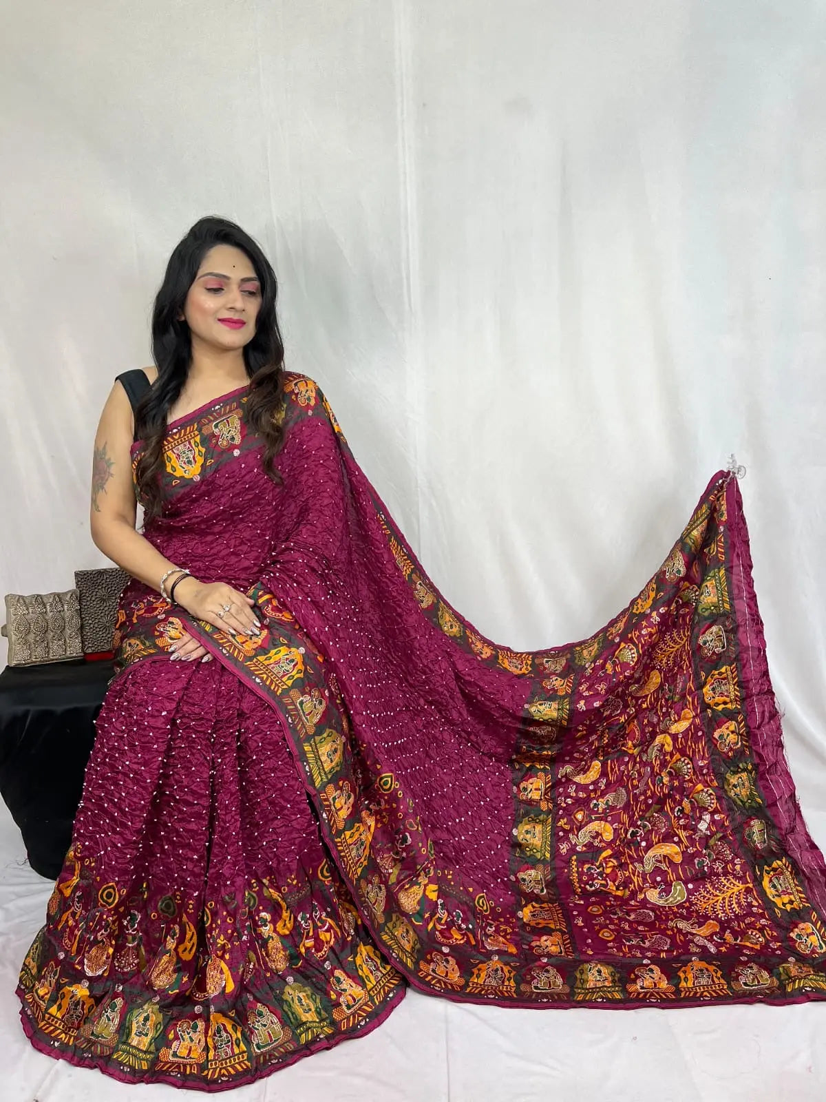 Kutch Authentic Pure Dola Silk Pasmina Saree Ethenika.com