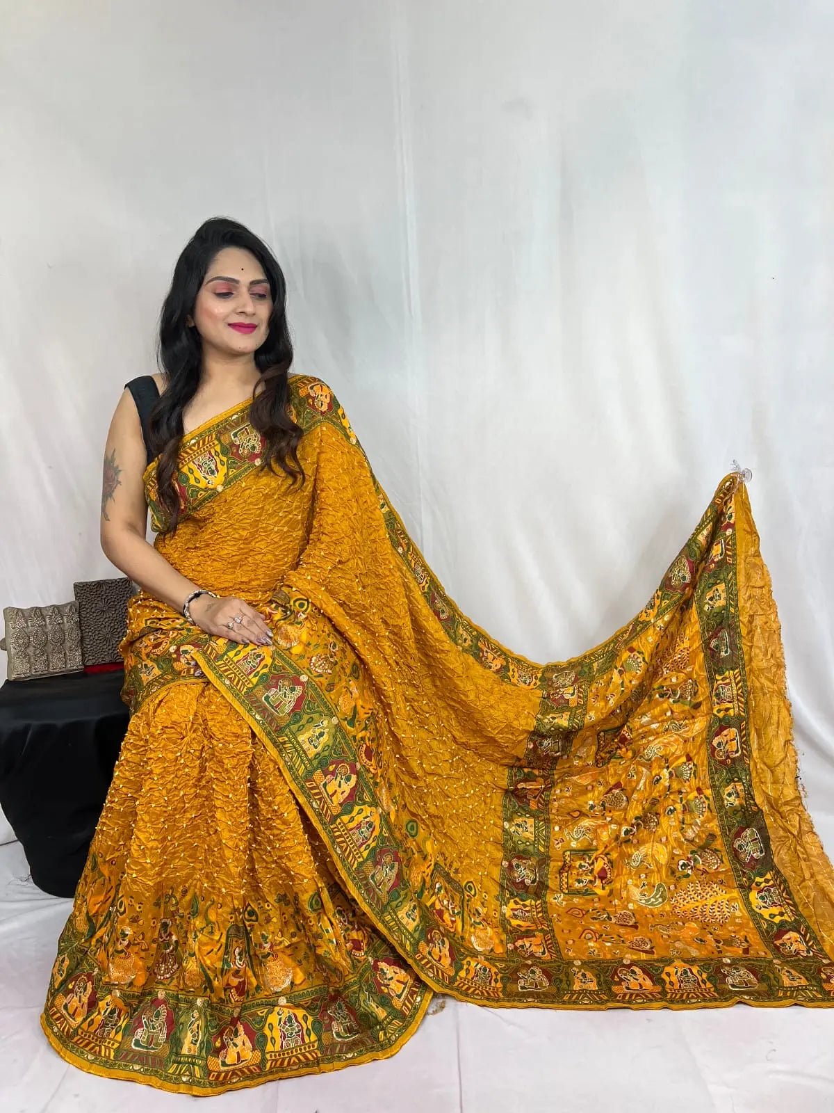 Kutch Authentic Pure Dola Silk Pasmina Saree Ethenika.com