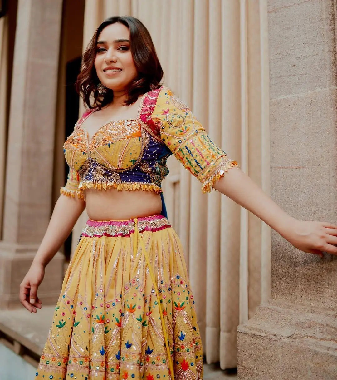 Muslin Cotton Digital Print Mirror Work Navratri Special Designer Chaniya Choli Ethenika.com