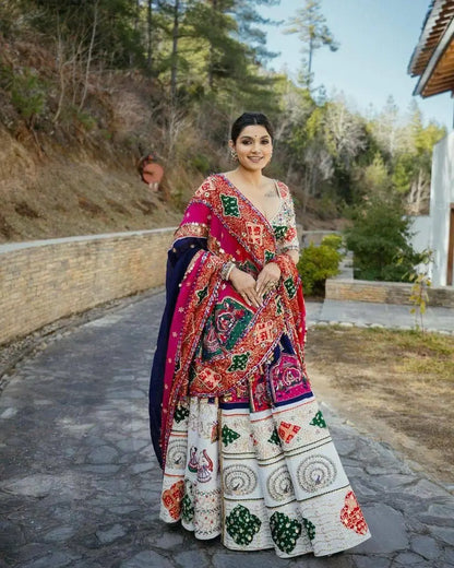 Muslin Cotton Digital Print with Mirror Work Navratri Special Chaniya Choli Ethenika.com