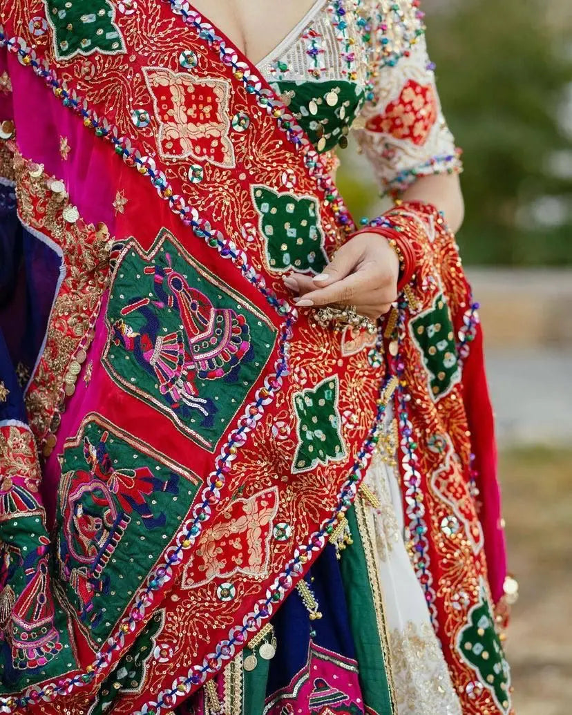 Muslin Cotton Digital Print with Mirror Work Navratri Special Chaniya Choli Ethenika.com