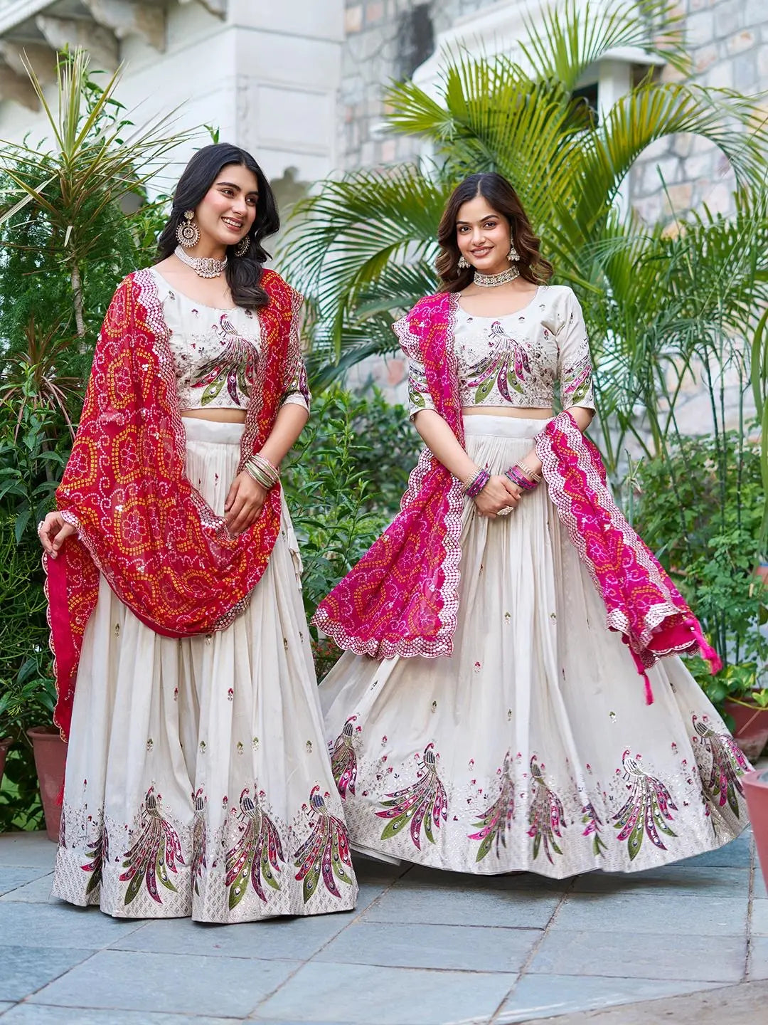 Pure Tissue Silk Embroidery work Lehenga Choli (Ready to Wear) Ethenika.com