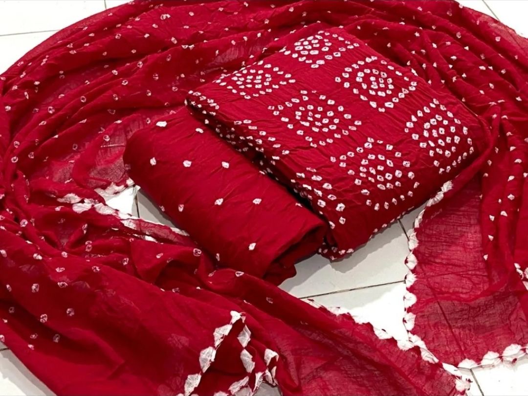 Cotton Satin Self Color Square Panel Bandhani Fabric - Premium  from Ethenika.com  - Just INR 1490! Shop now at Ethenika.com 