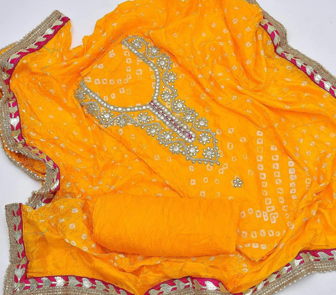 Ganpati Bandhani Vol 3 Pure Cotton Bandhani Print Dress Material Catalog  Exporter