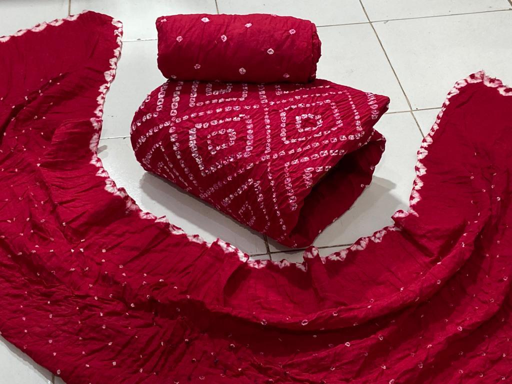 Cotton Satin Self Colour Kutch Bandhani - Premium  from Ethenika.com - Just INR 1590! Shop now at Ethenika.com 
